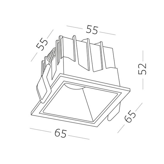 ST757.438.10S Св-к встр. Белый LED 1*10W 60° IP20 L65xW65xH52 85-265V В комплекте Встраиваемые светильники