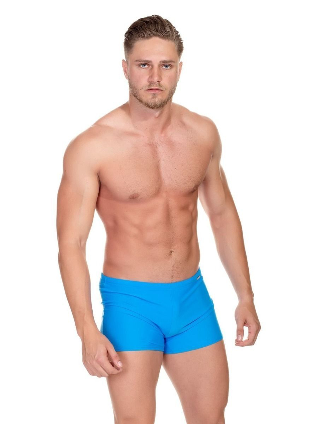 Мужские пляжные боксеры со средней линией талии (Размер: 4X) (Цвет: синий)
