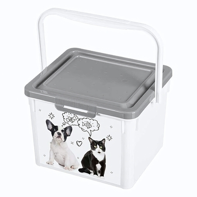 Контейнер для корма с декором lucky pet 5,3л (серый)