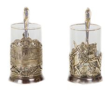 Чайная Пара "Москва+Георгий Победоносец"  в шкатулке