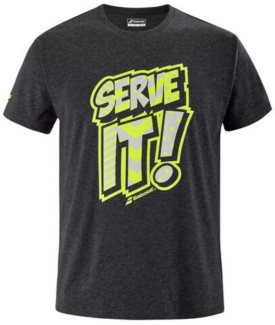 Футболка мужская теннисная Babolat Exercise Message Tee Men - black heather