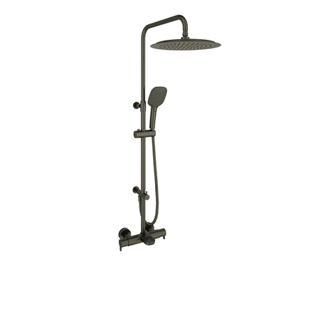 Душевая термостатическая система с изливом и с регулировкой высоты BLAUTHERM 945613RP300GR графит