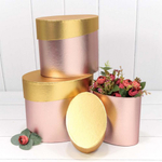 Коробка 22х17х18.5 см Набор 3 шт "Металл" (Розовый)