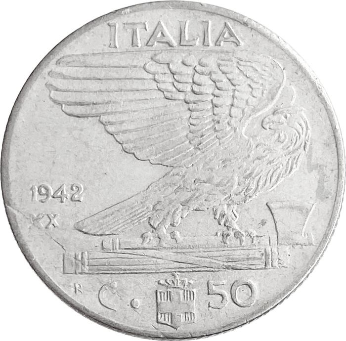 50 чентезимо 1942 Италия