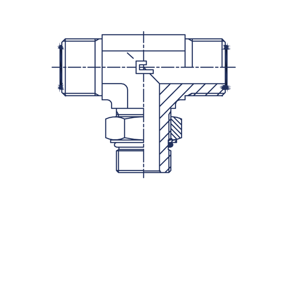 Штуцер ORFS TEE 16-7/8-14