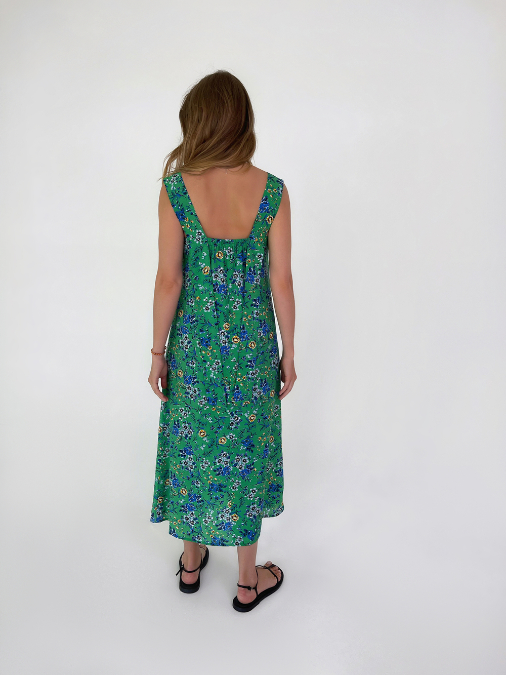 Сарафан с лентами зеленый 2