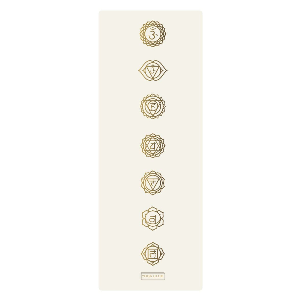 Каучуковый йога коврик Chakras Gold Pro White 185*68*0,45 см