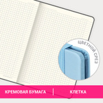 Блокнот А5 (148х218 мм) BRAUBERG "DUO" под кожу с резинкой 80 л. клетка светло-синий/красный (2 штуки в упаковке)