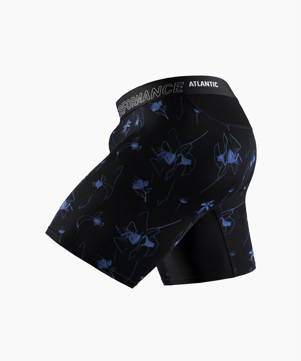 Мужские трусы шорты удлиненные Atlantic, 1 шт. в уп., бамбук, черные, MH-1207