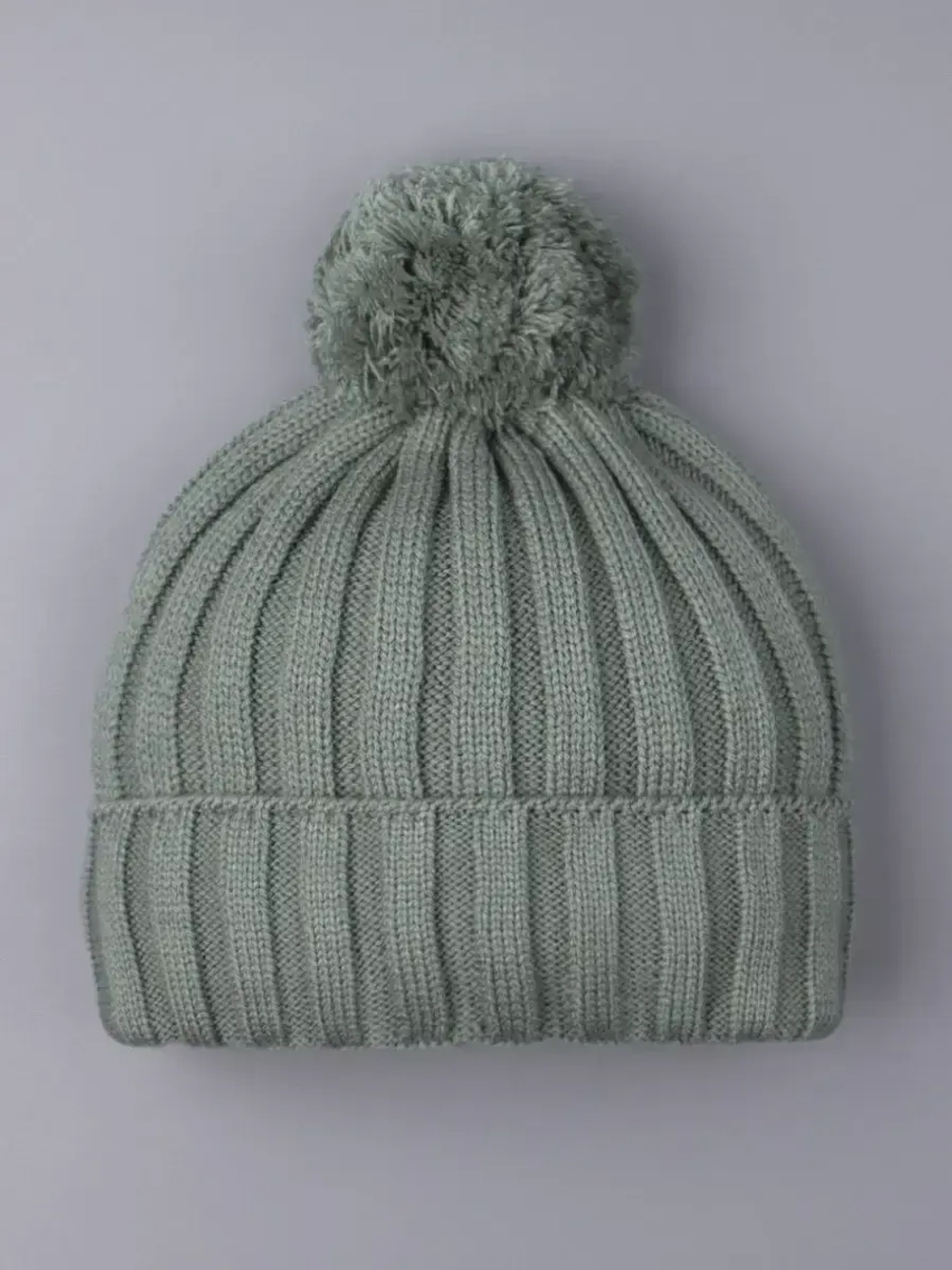 Шапка детская вязаная осенняя с помпоном