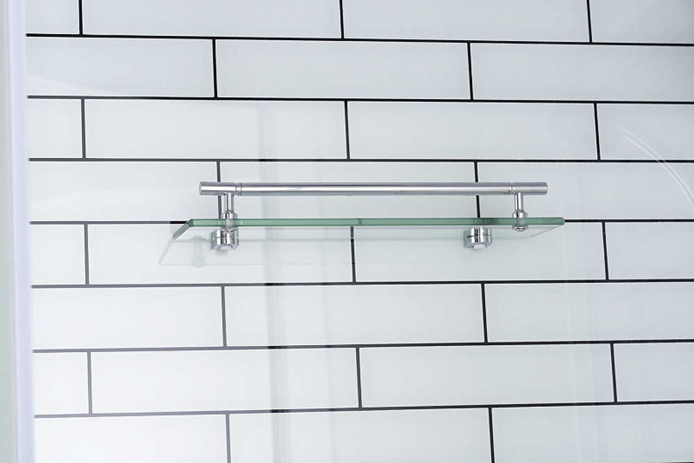 Душевая кабина Loranto 80х80х215 поддон 25см, белый кирпичный узор, матовое стекло 4мм, профиль хром (CS-6680-25FW)