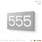 Номер на дверь 555, табличка на дверь для офиса, квартиры, кабинета, аудитории, склада, серая 120х70 мм, Айдентика Технолоджи