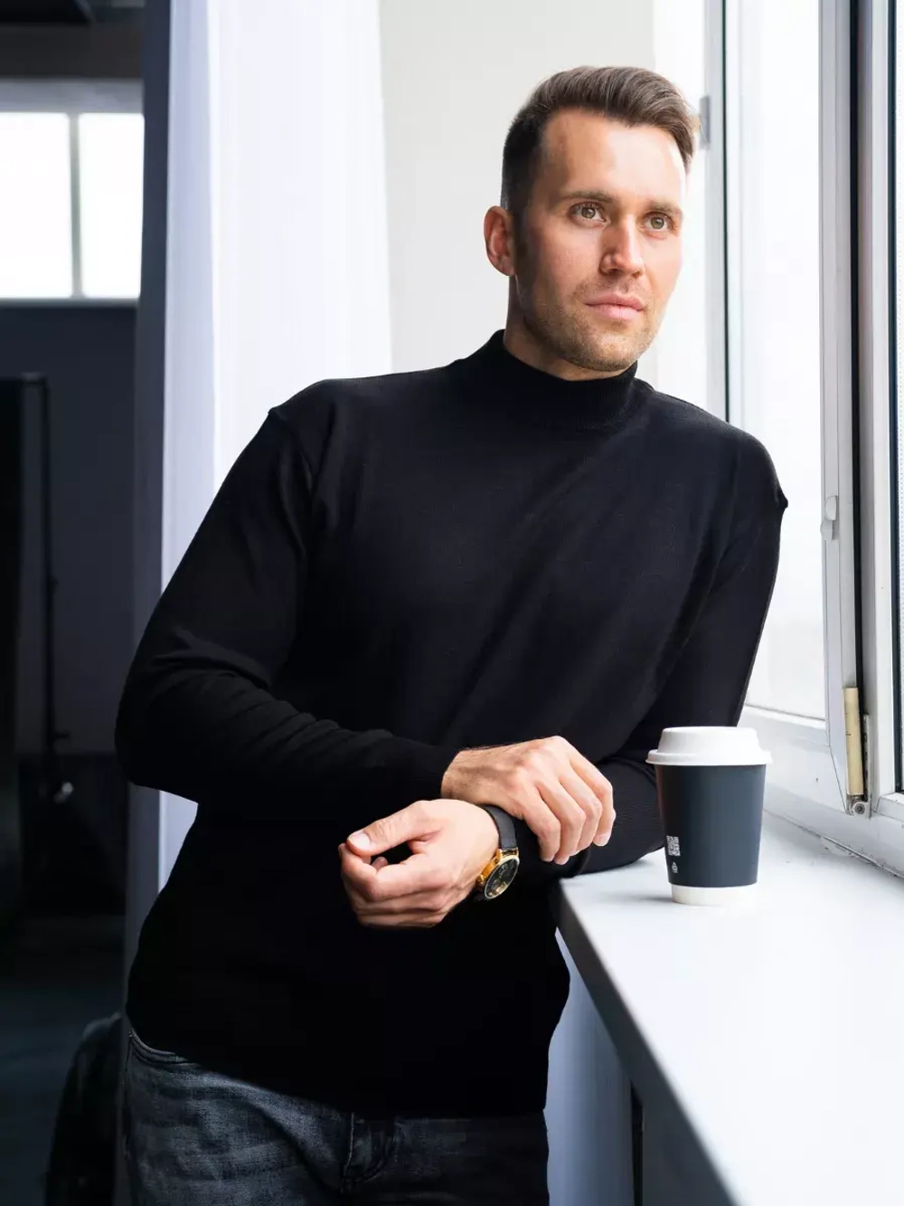 Джемпер Турция тонкий теплый с горлом