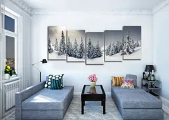 Модульная картина "Зимний лес"