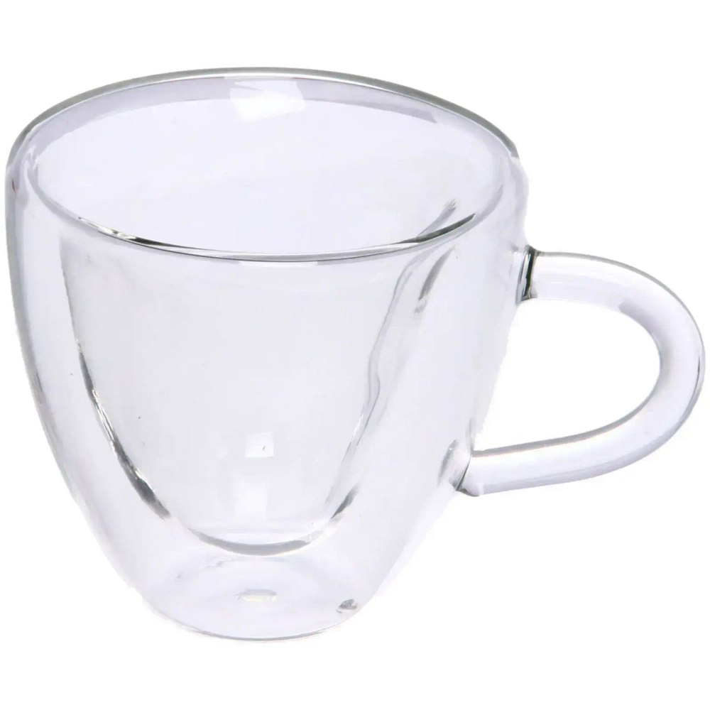 Кружка стеклянная с двойными стенками 150мл «Хай-Тек» Сердечко