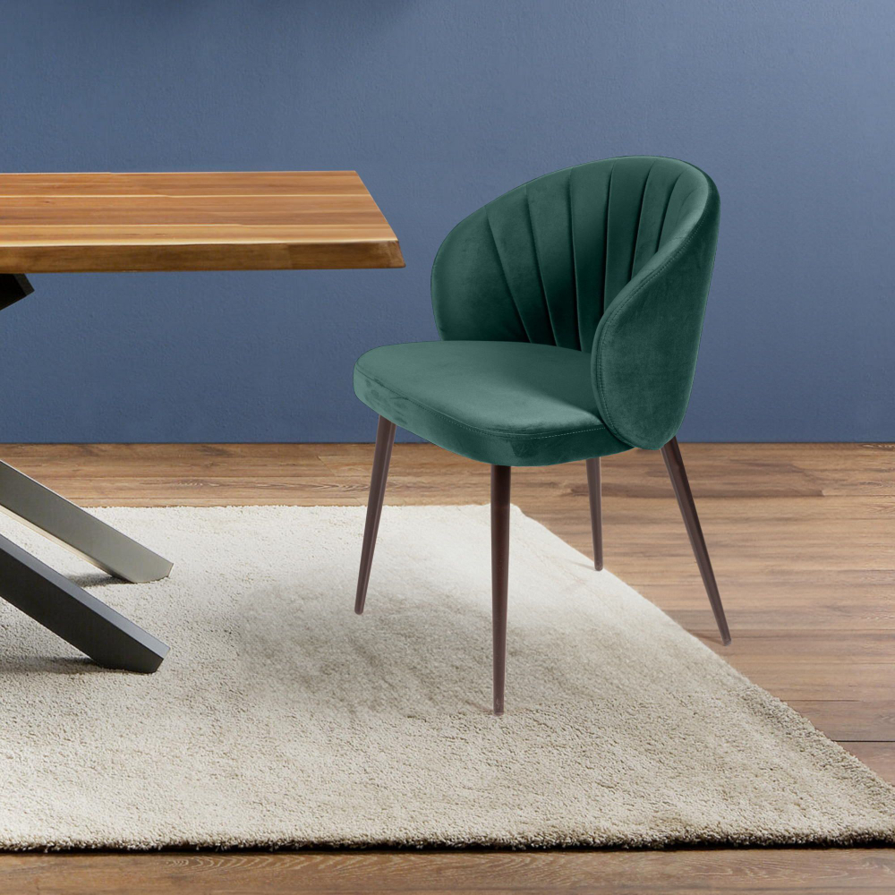 Стул Mont Blanc, бархат изумрудный 87 / черный конус