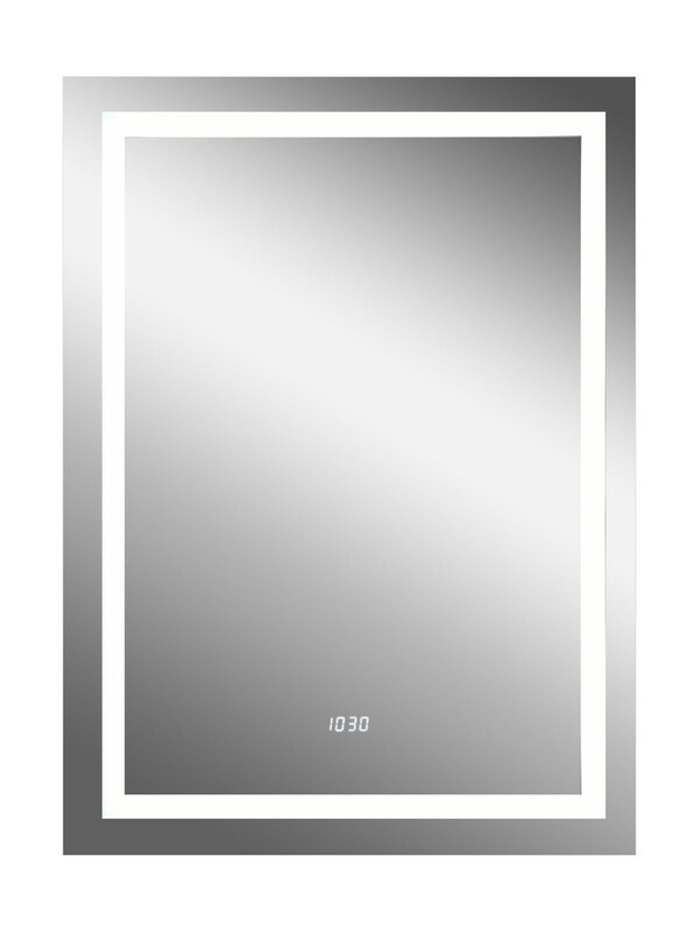 Зеркало "Verte Led" 500х700 с часами, датчиком движения