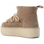Замшевые полусапоги INUIKII 75204-004 Sneaker Classic Low Platform Beige на меху