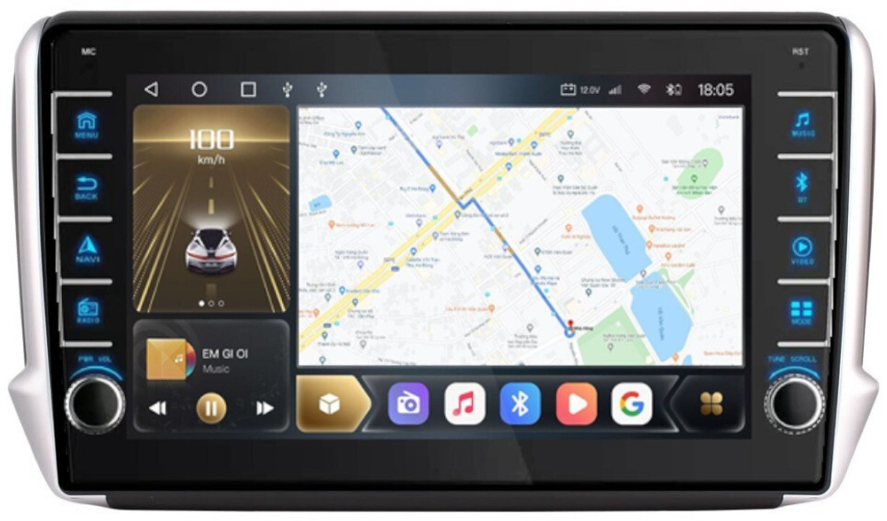 Магнитола для Peugeot 208/2008 2013-2019 - Carmedia OL-1964 (кнопки и крутилки), Android 12, TS10, CarPlay, 4G SIM-слот