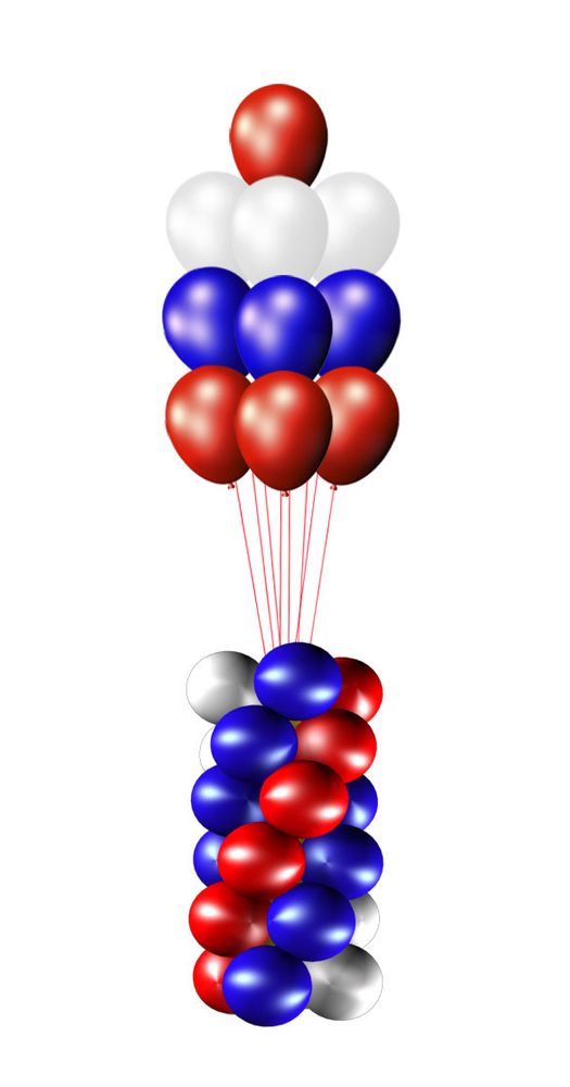 Букет из 10 шаров на стойке 1м.