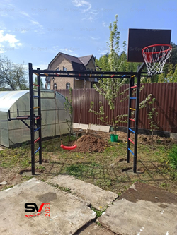 Монтаж уличной шведской стенки Sv Sport Рукоход (4 вертикальных столба)