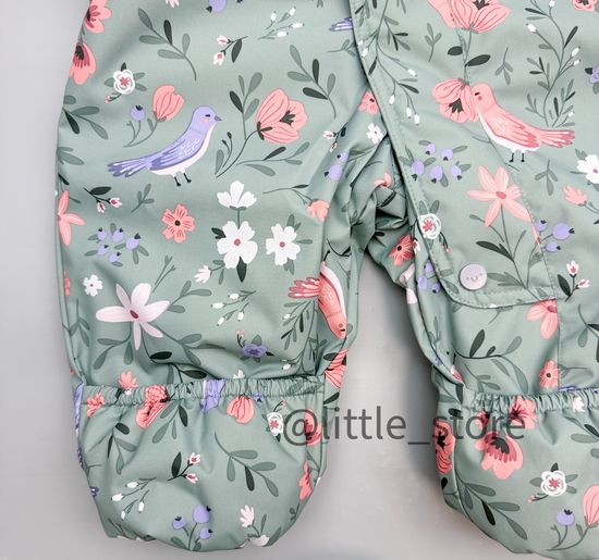 Комбинезон демисезонный "Цветущий сад" морозный зеленый