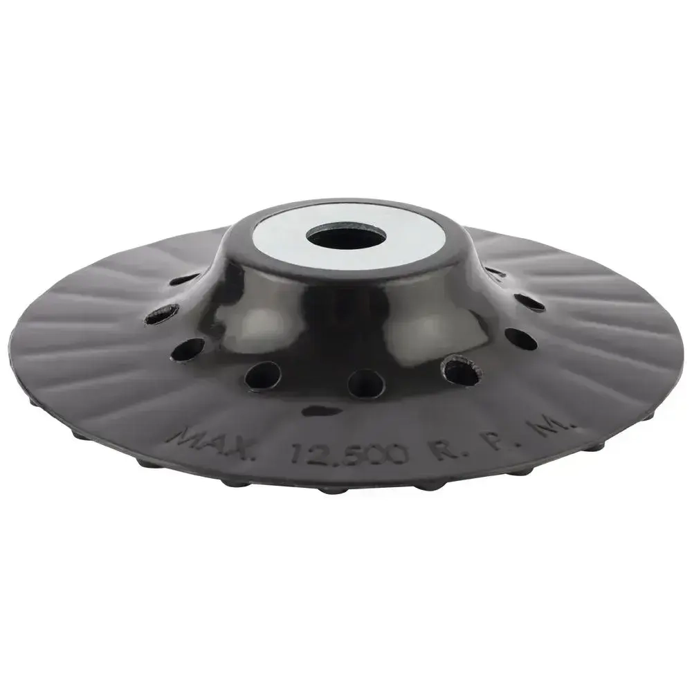 Тарелка опорная / оправка DEBEVER для фибровых кругов на УШМ 125 мм М14 (ребра и отверстия), жесткая