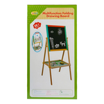 Двусторонний детский мольберт для рисования мелом и маркером 86х40 см, с набором аксессуаров (12 мелков, маркер, губка)