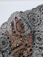 Кружево эластичное чёрный/золото К621