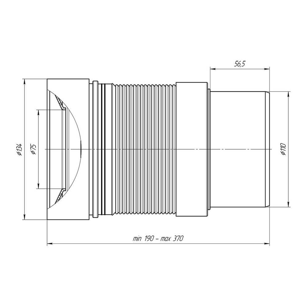Слив д/унитаза 190/370 Ani гибкий с выпуском K821 АНИ пласт