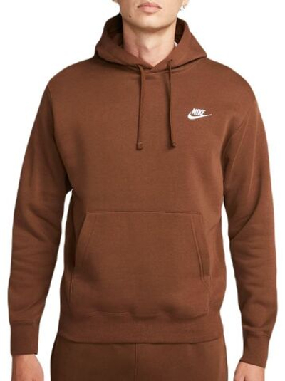 Мужская кофта теннисная Nike Sportswear Club Fleece Pullover Hoodie - oxen brown/oxen brown/white