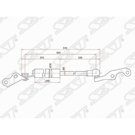 Амортизатор багажника SAT ST-68960-59025 TY Vitz 99-05 LH