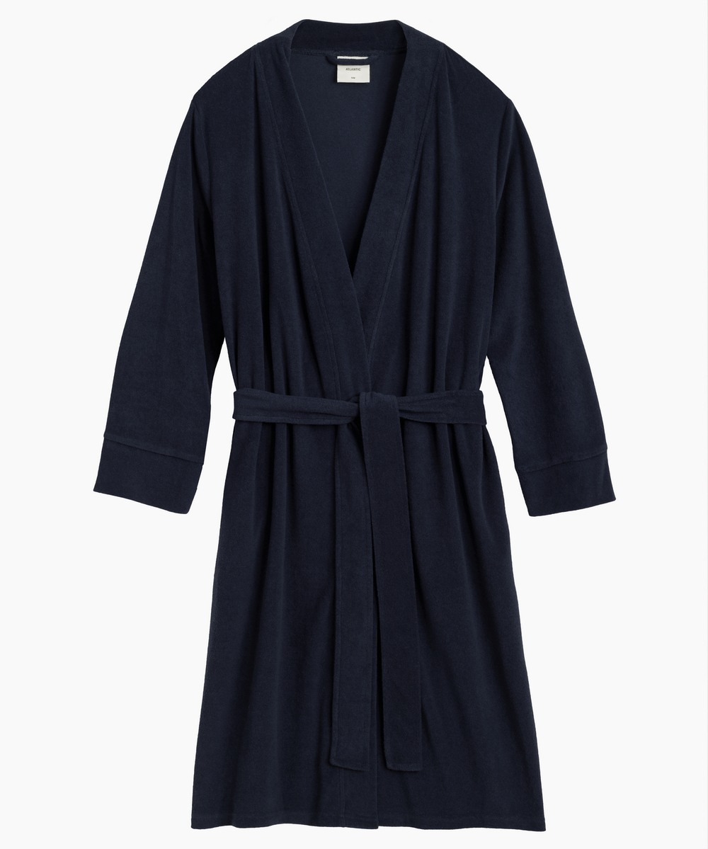Женский халат Atlantic, 1 шт. в уп., хлопок, темно-синий, SZL-002