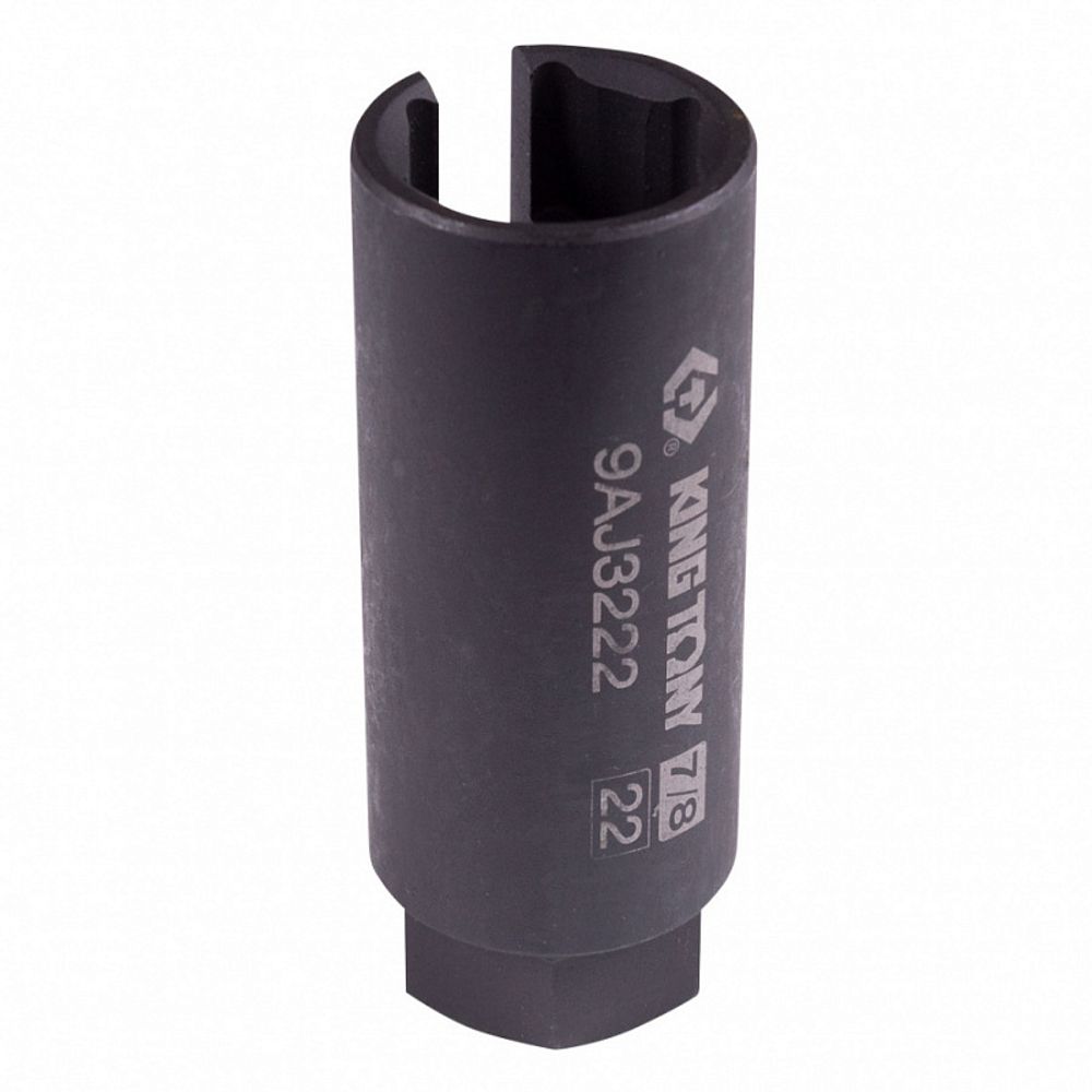 KING TONY (9AJ3222) Головка для кислородных датчиков 3/8", 22 мм, разрезная, глубокая