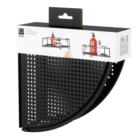 Набор из 2-х угловых полок для ванной cubiko, черные