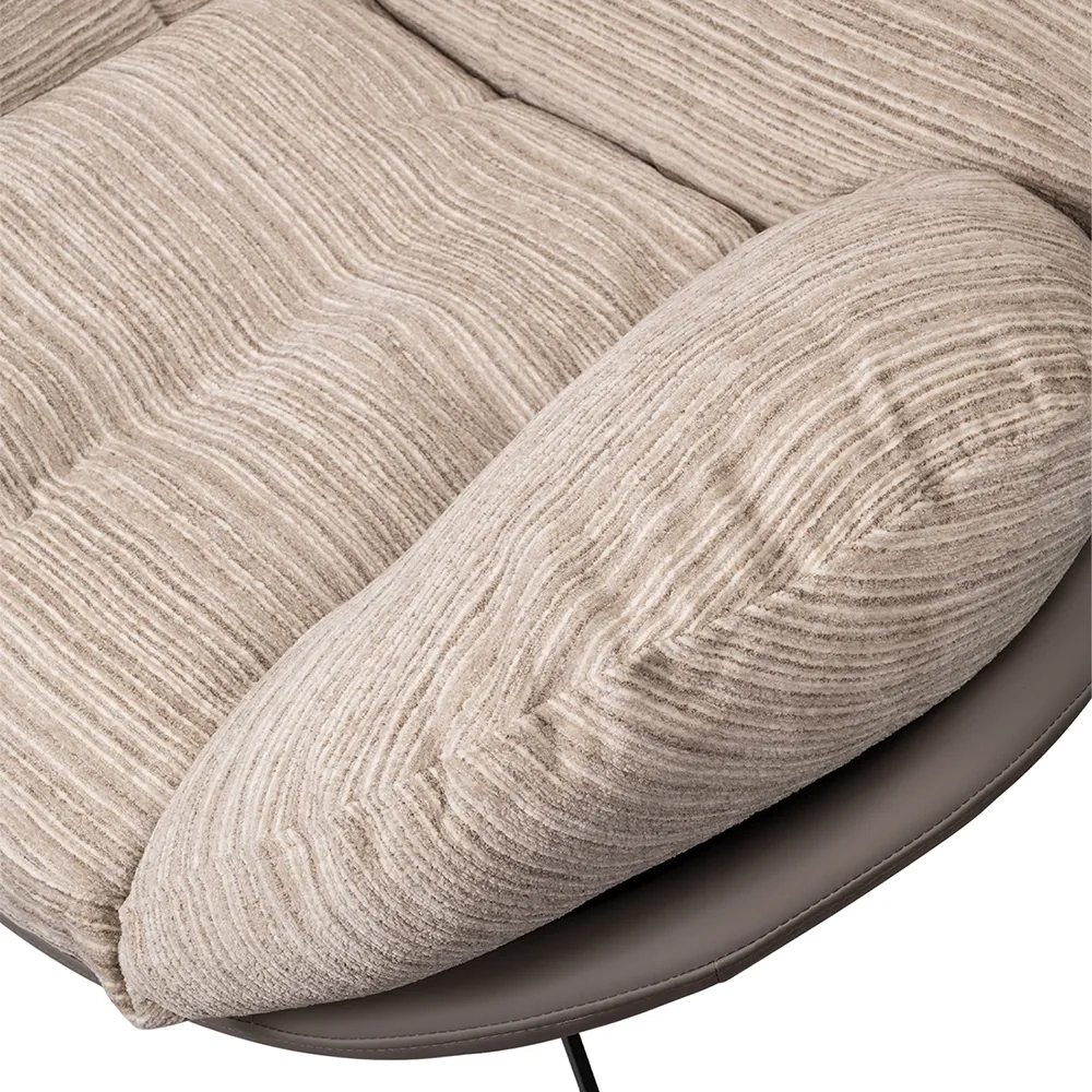 Кресло BLISS серый, экокожа, шенилл