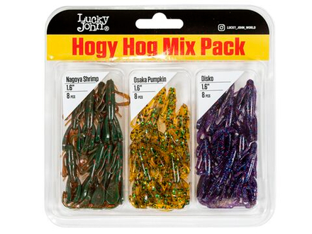 Набор силиконовых приманок Lucky John HOGY HOG 1.6in (41 мм), 24 шт.