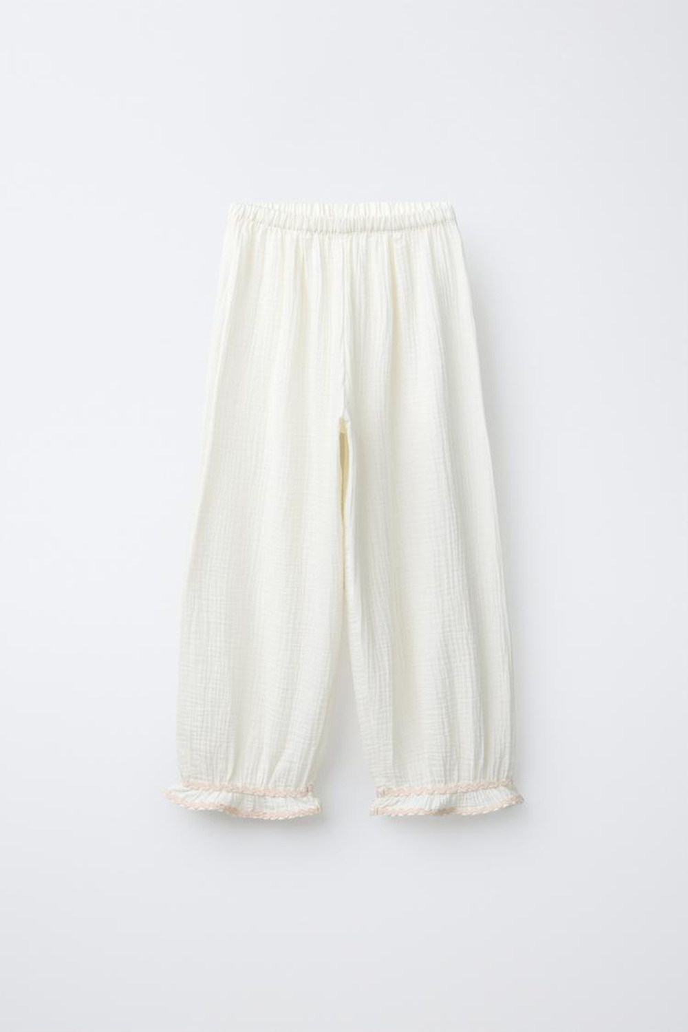 ZARA ПИЖАМА С КОНТРАСТНОЙ ВОЛНИСТОЙ ТЕКСТУРОЙ, ЭКРЮ