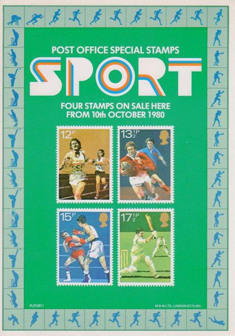 Конверт Первого дня Великобритании от 10 октября 1980 года с четырьмя марками и спецгашением