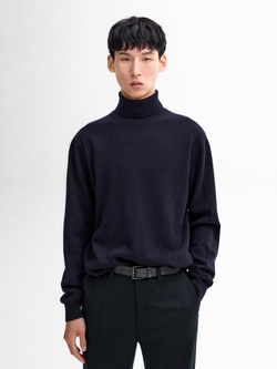 Massimo Dutti Свитер из смесовой шерсти, темно-синий