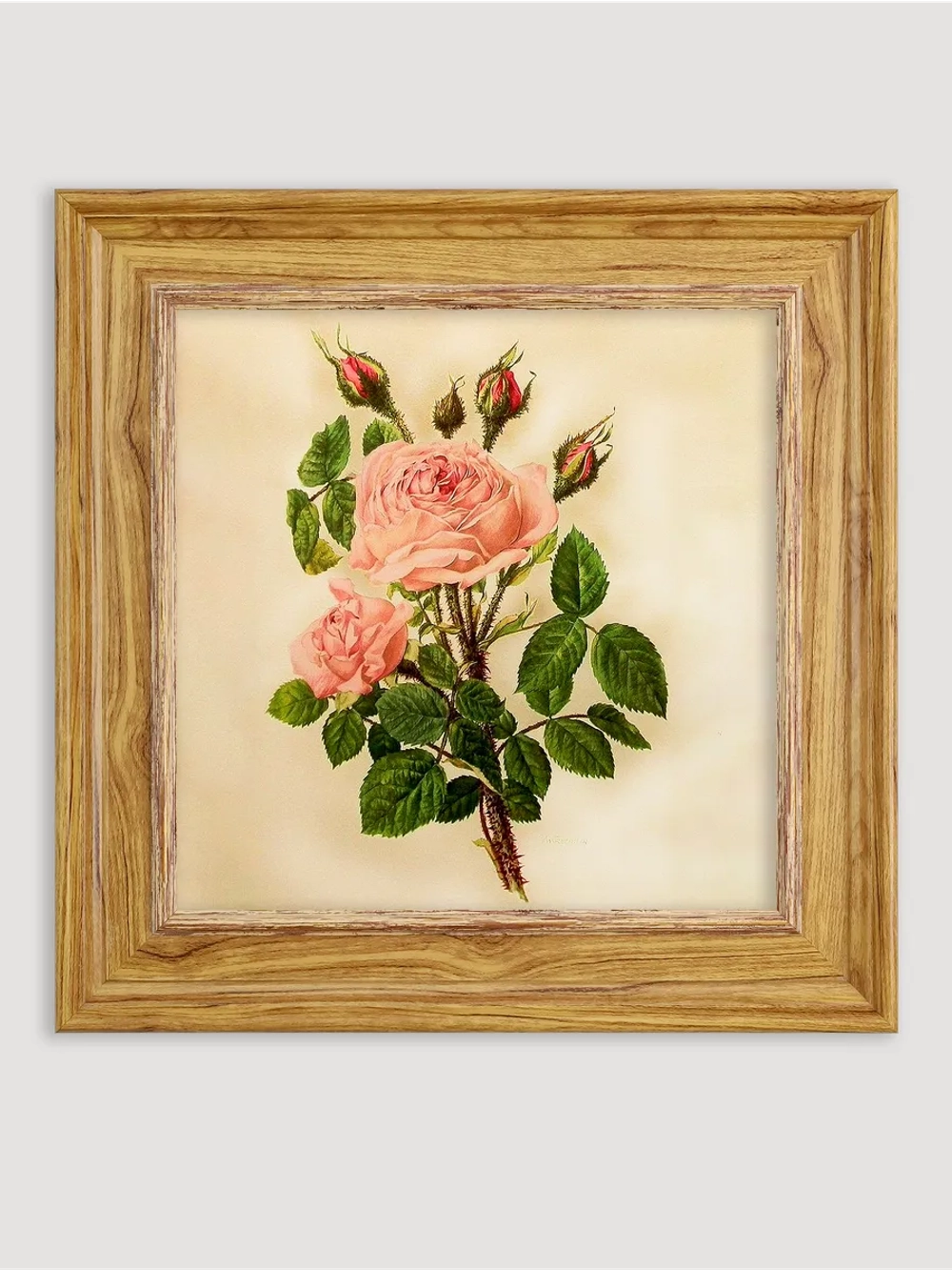 Картина настенная интерьерная в раме "под дерево" 26*26 см