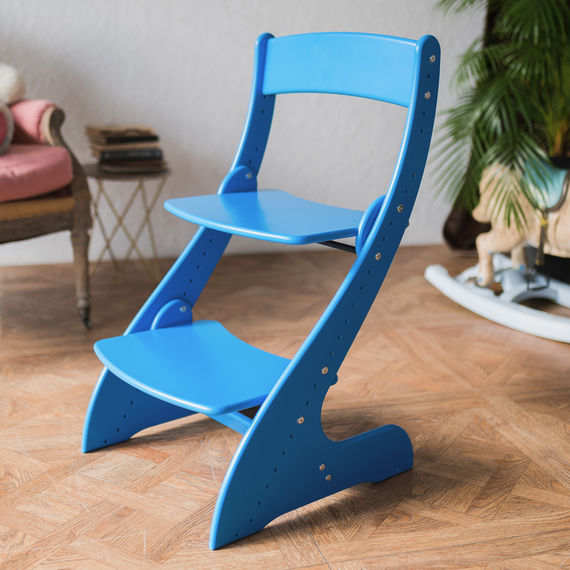 Растущий стул "ПАВЛИН", синий (Фабрика Друг Кузя) - фото: 1 Растущий стул "ПАВЛИН", синий - фото: 1
