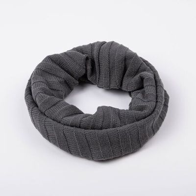 Blend yarn snood scarf - Graphite