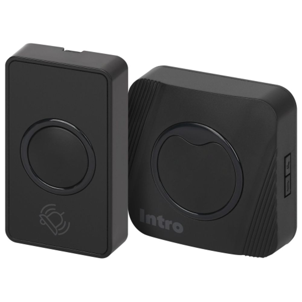 Звонок дверной Intro MP101 беспроводной RGB подсветка от сети чёрный 36 мелодий | Электрозвонки беспроводные