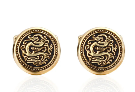 Запонки Дракон золото