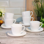 Чайный набор 12 предметов 250мл Без деколи, квадратная форма, GRAY-FXB220-12 (WHITE)