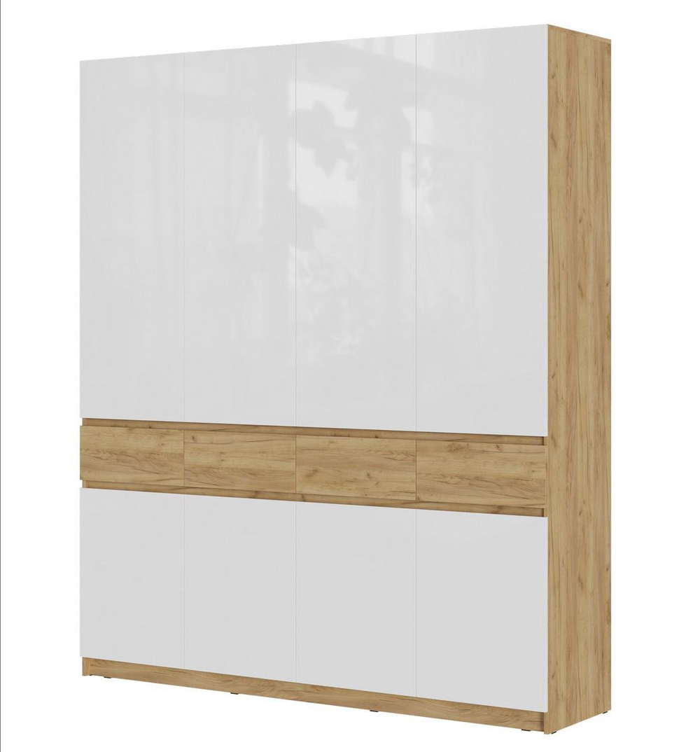 БОСТОН ШК-004 Шкаф 4-ств. МДФ (Комплект) Дуб Крафт золотой / Белый