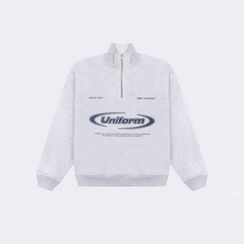 Cвитшот UNIFORM Half-zip Heavy Athletic, серый меланж