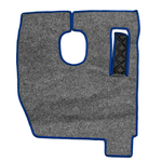 Ковры SHACMAN F3000 (экокожа, черный, синий кант, синяя вышивка)