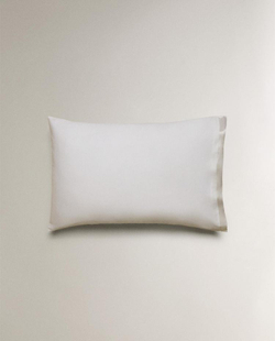 ZARA HOME САТИНОВАЯ НАВОЛОЧКА (300 НИТЕЙ), ЖЕЛТОВАТО-БЕЛЫЙ